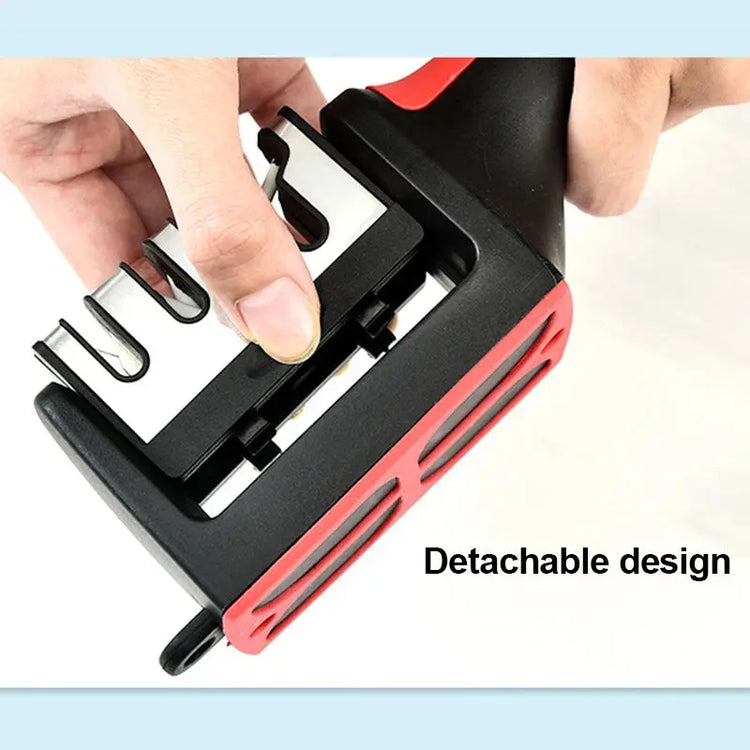 Kitchen 4Segment Knife Sharpener Household Multi-Functional Hand-Held Three-Purpose Black Sharpening Stone - HASHTAG
