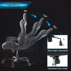 Recliner Executive Chair Ergonomic Gaming Chair Home Office Desk Chair With Wheels High Back Computer Chair With Lift Armrest, Lumbar Support, Headrest HASHTAG