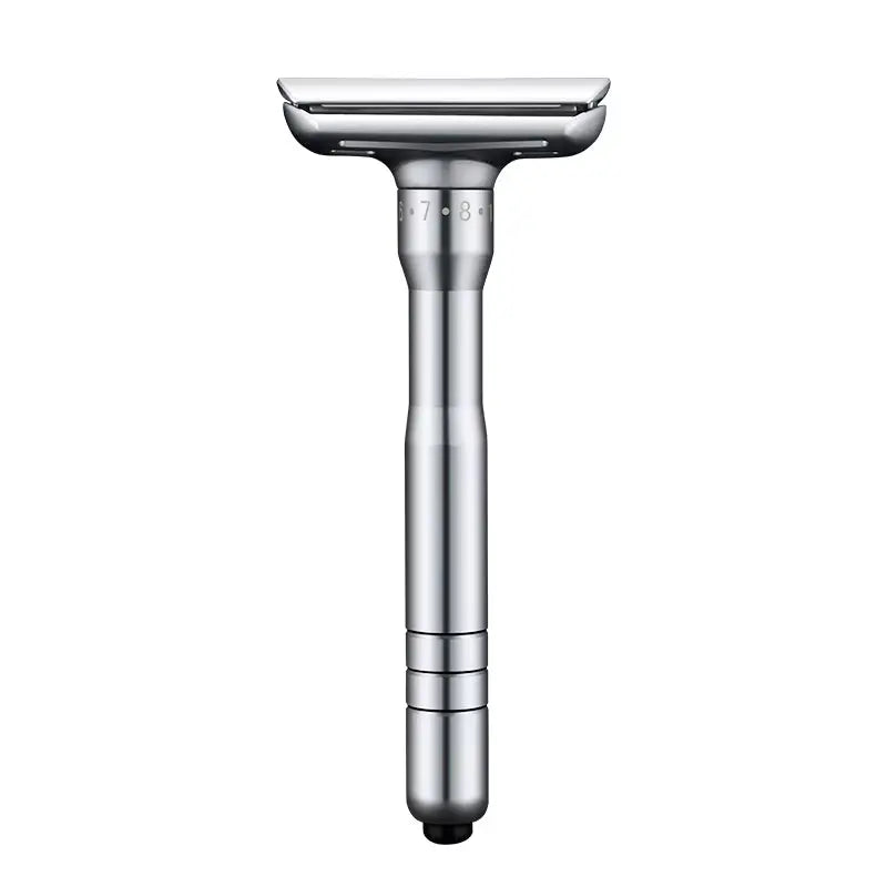 Adjustable Safety Razor Safer Press to Open Blade Replacing System 1 Razor 1 Travel Case & 5 Blades Men&