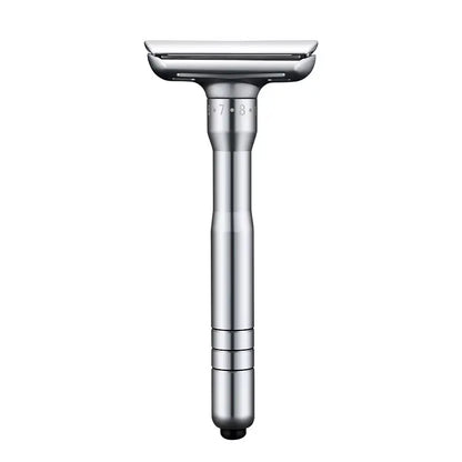 Adjustable Safety Razor Safer Press to Open Blade Replacing System 1 Razor 1 Travel Case & 5 Blades Men&
