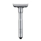 Adjustable Safety Razor Safer Press to Open Blade Replacing System 1 Razor 1 Travel Case & 5 Blades Men&