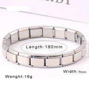 9 mm Wide Stainless Steel Bracelets Simple Trendy Style Daily Wear Silver-Color Charm Bracelet For Women On Party Unisex Style HASHTAG