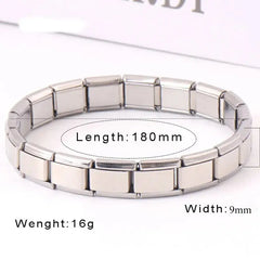 9 mm Wide Stainless Steel Bracelets Simple Trendy Style Daily Wear Silver-Color Charm Bracelet For Women On Party Unisex Style HASHTAG