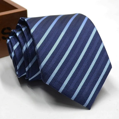 Classic Stripe Necktie Men Business Formal Wedding Tie 8Cm Blue Black Pink Red Neck Ties Fashion Shirt Dress Accessories