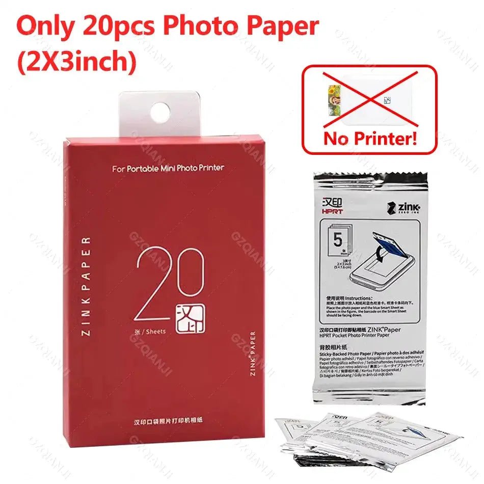 HPRT MT53 Portable Mni Mobile Pocket Printer BT Wireless Photo Printer with Zink Technology 2x3 Inch Color Photo Printer Maker - My Hashtag Shop
