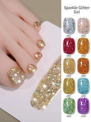 1/ 10pcs 15ML Glitter Silver Color Nail Gel Polish Semi-permanent Varnish Soak Off Nail Art  UV LED Gel Manicure For Summer HASHTAG