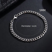 New Trendy Cuban Chain Men Bracelet Classic Stainless Steel 3/5/7/9mm Width Chain Bracelet For Men Women Jewelry Gift HASHTAG