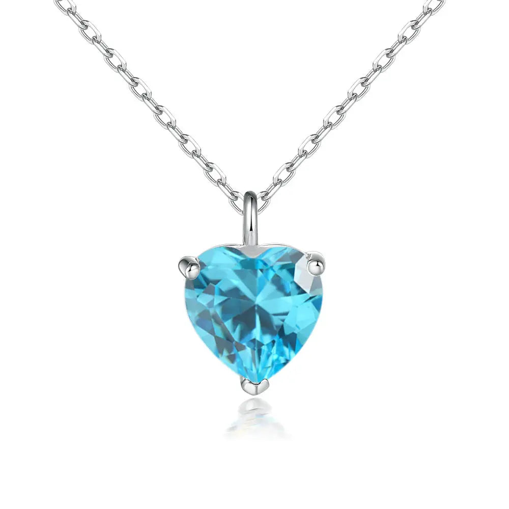 Simple Heart-shaped Zircon Pendant Necklace Versatile HASHTAG