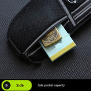 Luan Miao Sports Waist Pack - Black & White, Waterproof Polyester, Adjustable Strap, Multi-Pocket Design for Running, Hiking, and Fitness, Outdoor Gear | Adjustable Waist Pack | Durable Zipper Closure, Running Gear HASHTAG