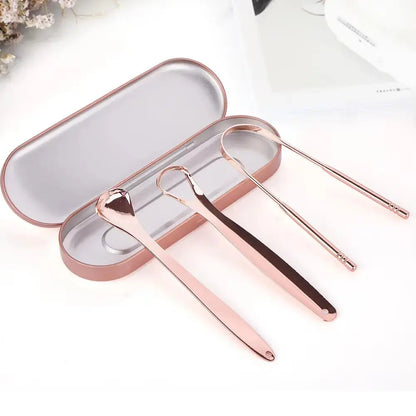 1pcs/2pcs/3pcs Metal Tongue Scraper Cleaner for Adults & Kids, Portable Stainless Steel Tongue Scrapers Brushes for Removing - HASHTAG