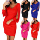 V-neck Tassel Long-sleeve Mini Sheath Party Dress HASHTAG
