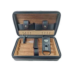 Cigar case Box Portabl Cigar Case Travel Accessories Handbag Travel Leather Cigar Case Storage 4 Cigars Box Humidor HASHTAG