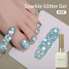 1/ 10pcs 15ML Glitter Silver Color Nail Gel Polish Semi-permanent Varnish Soak Off Nail Art  UV LED Gel Manicure For Summer HASHTAG