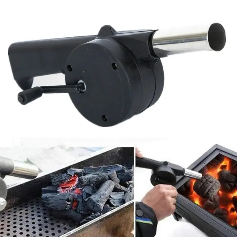 BBQ Fan Air Blower Fast Fire Starter Portable Manual Hand Crank for Outdoor Picnic Camping Cooking Barbecue Charcoal Grills Stov - HASHTAG