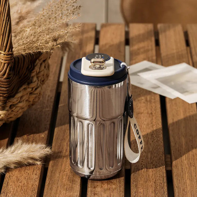 Smart Digital Thermal Bottle Portable Coffee Mug Stainless Steel - HASHTAG