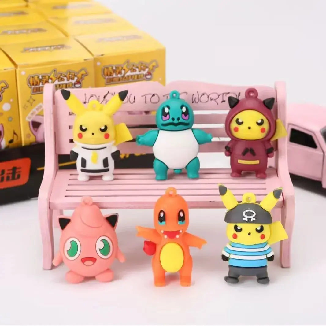New In Hot Sell 24Pcs Pokemon Classic Anime Characters Pikachu Blind Box Keychain Colorful Birthday Blind Box Toy Children Gift - HASHTAG