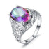 Retro Colorful Round Zircon Ring For Women HASHTAG