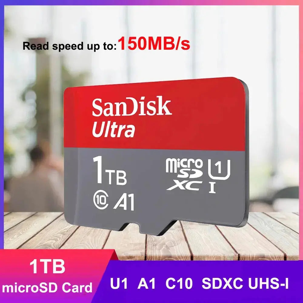 SanDisk Ultra MicroSD Card 32GB MicroSDHC A1 UHS-I Class10 64GB 128GB 256GB 512GB 1TB MicroSDXC Perfect for Full HD Video HASHTAG