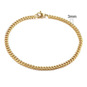 Vnox Mens Simple 3-11mm Stainless Steel Curb Cuban Link Chain Bracelets for Women Unisex Wrist Jewelry Gifts HASHTAG