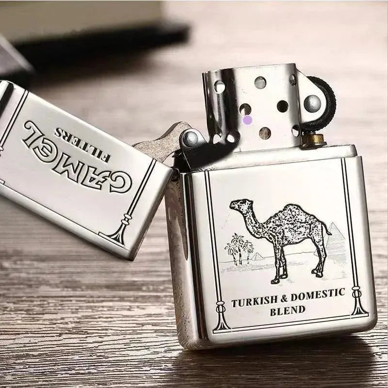 2025 new High end kerosene lighter, Camel windproof kerosene customized lighter, can be connected to DIY customization HASHTAG BAR TABACCHI