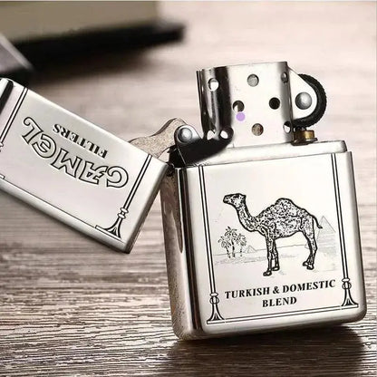 2025 new High end kerosene lighter, Camel windproof kerosene customized lighter, can be connected to DIY customization HASHTAG BAR TABACCHI