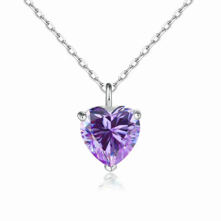 Simple Heart-shaped Zircon Pendant Necklace Versatile HASHTAG