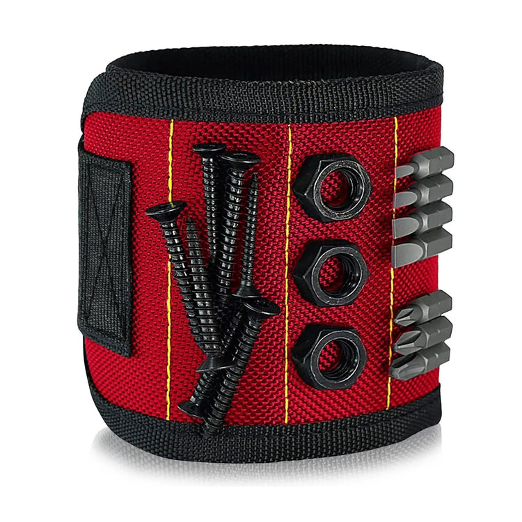 Magnetic wristband comes with 10 strong magnets wrist power repair tool accessories for screws nails bolts drills fasteners DIY HASHTAG
