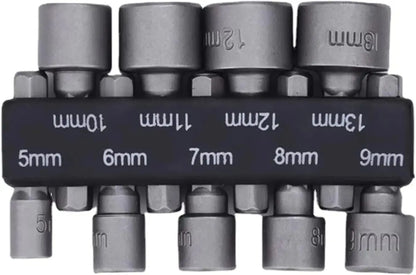 9pz/set 5mm-13mm Hex Sockets Sleeve Nozzles Nut Driver Set Screwdriver Set Schroevendraaier Set Bits Sets Utensili Socket Wrenches HASHTAG