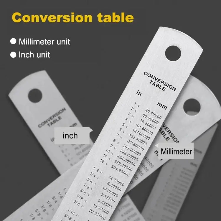 Deli Stainless Steel Ruler 15/20/30cm Metal Straight Ruler for Home School Precision Measuring Drawing Tool Supplies 1/2/5pcs - HASHTAG