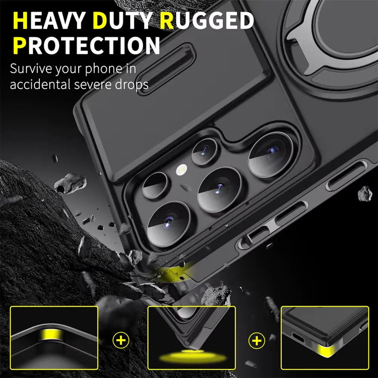 Slide Camera Protection Magnetic Stand Phone Case for Samsung S26 S25 Edge S24 S23 plus S21 S22 Ultra FE A54 A15 A05 A05S Cover