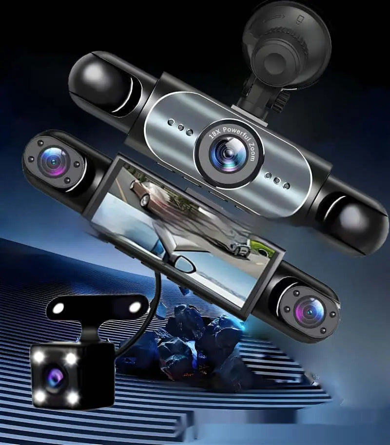 Four-lens Surveillance Dash Cam HD With Rearview Camera