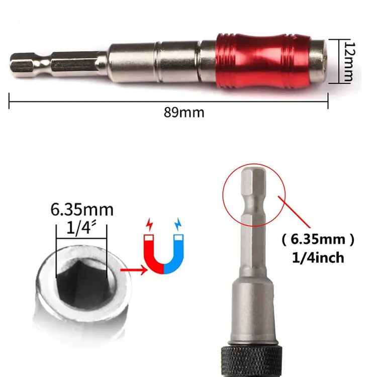 1/4 "Hex Magnetic Ring Screwdriver Bits Drill Hand Utensili Drill Bit Extension Rod Quick Change Holder Drive Guide Screw Drill Tip HASHTAG