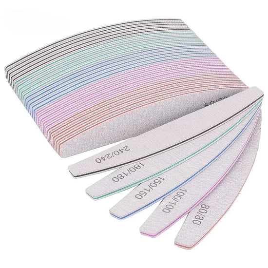 5/10Pcs Professional Nail File 150/180 Sandpaper Strong Thick Nail Files Sanding Half Moon Lime Nail Accessories and Tools