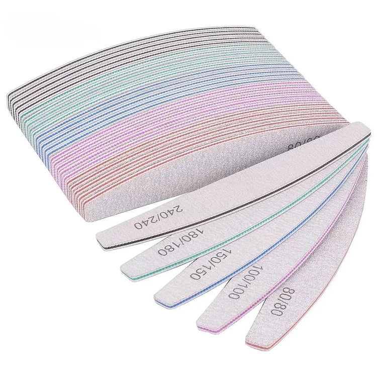 5/10Pcs Professional Nail File 150/180 Sandpaper Strong Thick Nail Files Sanding Half Moon Lime Nail Accessories and Tools
