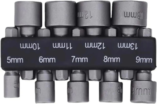9pz/set 5mm-13mm Hex Sockets Sleeve Nozzles Nut Driver Set Screwdriver Set Schroevendraaier Set Bits Sets Utensili Socket Wrenches HASHTAG