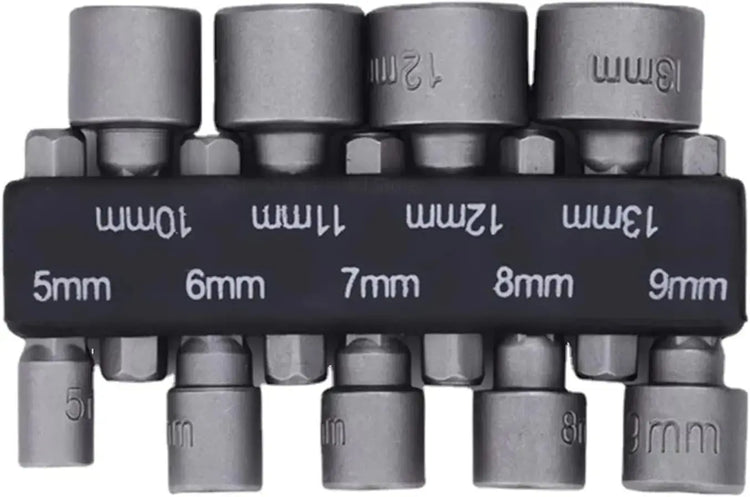 9pz/set 5mm-13mm Hex Sockets Sleeve Nozzles Nut Driver Set Screwdriver Set Schroevendraaier Set Bits Sets Utensili Socket Wrenches HASHTAG