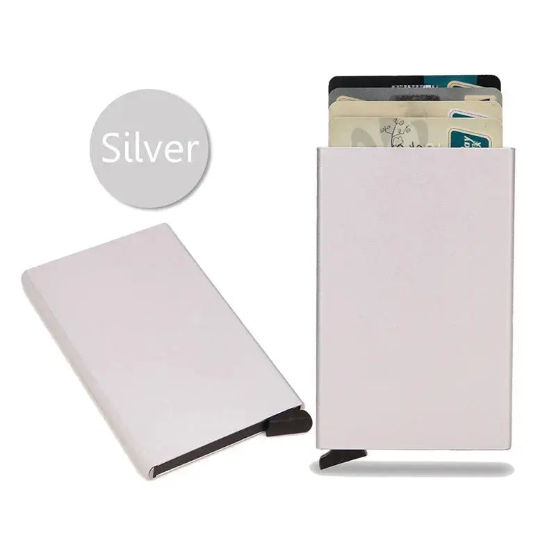 HOMEFISH Portable Metal Card Holder, Slim Mini Wallet, Simple Coin Purse for Men and Women HASHTAG