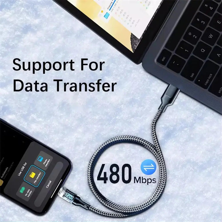 NNBILI 120W A-C and C-C Phone Super Fast Charging Cable with LED display screen, Xiaomi iPhone、 Samsung not compatible - HASHTAG