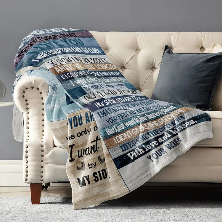 Gifts for Husband, Husband Gifts Blanket from Wife, Anniversary Romantic Gifts for Him, Birthday Gifts for Husband Blanket 60"X50", Husband Gifts for Christmas Valentine Father&