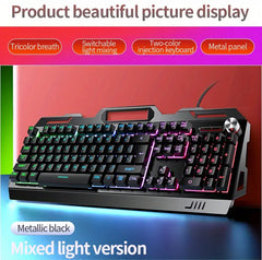 YINDIAO V2 Computer Wired Keyboard E-sports Gaming Typing Office Universal USB Plug-in Hair Light Keyboard Available For Windows System HASHTAG