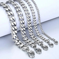 New Trendy Cuban Chain Men Bracelet Classic Stainless Steel 3/5/7/9mm Width Chain Bracelet For Men Women Jewelry Gift HASHTAG