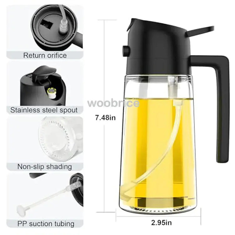 2in1 Kitchen Spray Oil Dispenser Oil Sprayer Polisher or Oil Brush for Air Fryer Salad Grilling Roasting Cooking Kitchen Acceeso - HASHTAG