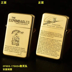 Exquisite Brass Kerosine Lighter Slim Windproof Vintage Grinding Wheel Ignition Lighter Cigarette Accessories Men's Gift HASHTAG BAR TABACCHI