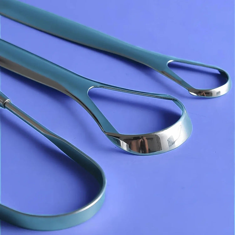 3pcs Stainless Steel Tongue Scraper U-shaped Metal Fresh Breath Cleaning Coated Tongue Toothbrush Oral Hygiene Care Tools HASHTAG