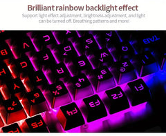 YINDIAO V2 Computer Wired Keyboard E-sports Gaming Typing Office Universal USB Plug-in Hair Light Keyboard Available For Windows System HASHTAG