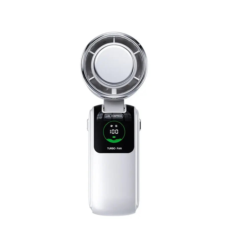 New Ice Pack High-Speed Handheld Eletirc Fan Speed Adjustable Folding Mini Fan Portable Outdoor Hanging Neck Small Fan - HASHTAG