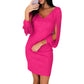 V-neck Tassel Long-sleeve Mini Sheath Party Dress HASHTAG