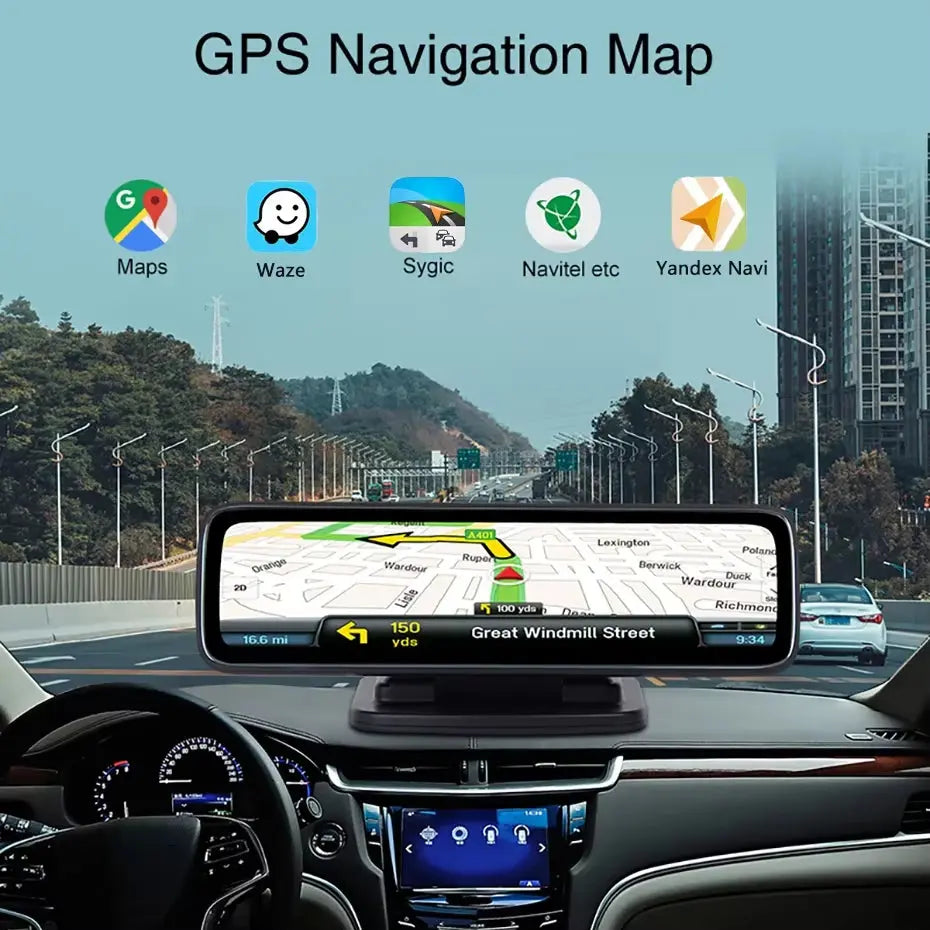 4 Cameras 4G Android 8.1 Car Dash Cam GPS Navigation HD 720P Video Recorder Dashboard DVR Wifi App Remote Monitoring