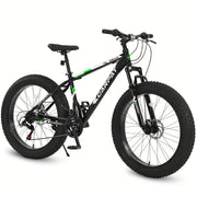 26in Adult/Youth full 21 speed mountain tire bike, double disc brakes, high carbon steel frame, front suspension, mountain bike, City commuter city bike, bike HASHTAG
