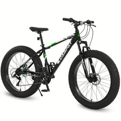 26in Adult/Youth full 21 speed mountain tire bike, double disc brakes, high carbon steel frame, front suspension, mountain bike, City commuter city bike, bike HASHTAG